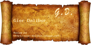 Gier Dalibor névjegykártya